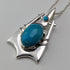 Vintage sterling silver turquoise pendant and sterling silver necklace